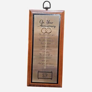 Vintage Dicksons Anniversary Plaque - Bible Verse - Religious Wall Decor